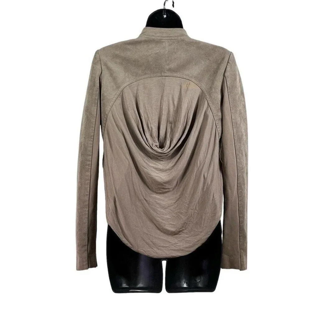 BCBG MAXAZRIA‎ Norton khaki hilo faux suede cropped jacket sz XS